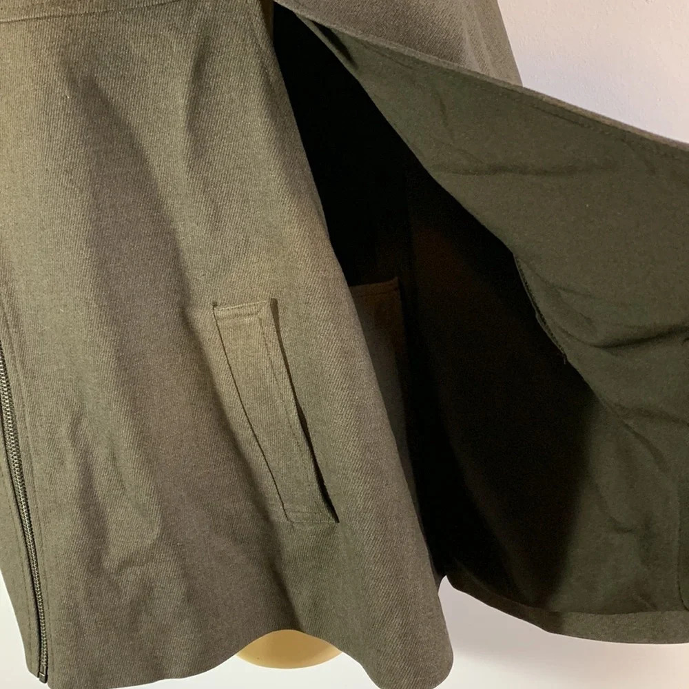 Halogen size small dark gray menswear military style sleeveless cape zip up - Picture 4 of 11
